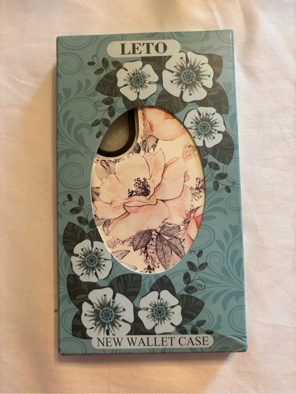 Floral Wallet Phone Case with Card Slots - Pink Floral